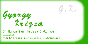 gyorgy krizsa business card